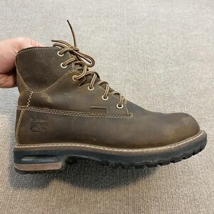Timberland PRO Boots Womens Size 7.5 Brown Leather Ankle Work Alloy Toe A1KKS